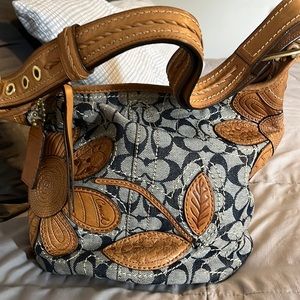 Coach Bleeker Floral Denim Signature Bag